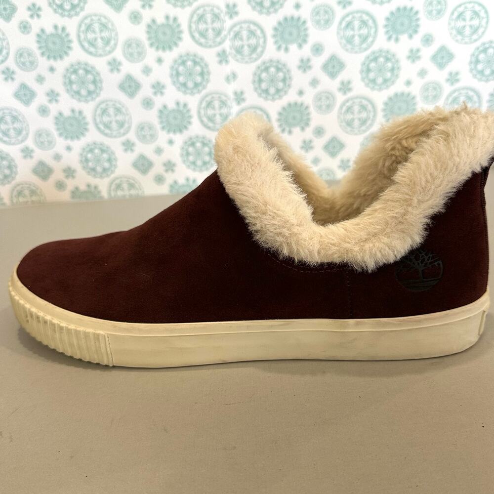 Timberland Womens‎ Skyla Bay 9 Brown Suede Faux Fur Slip On Moccasin Shoes - Picture 5 of 10